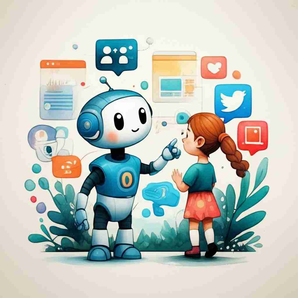 An image illustrating AI for Social Media Management